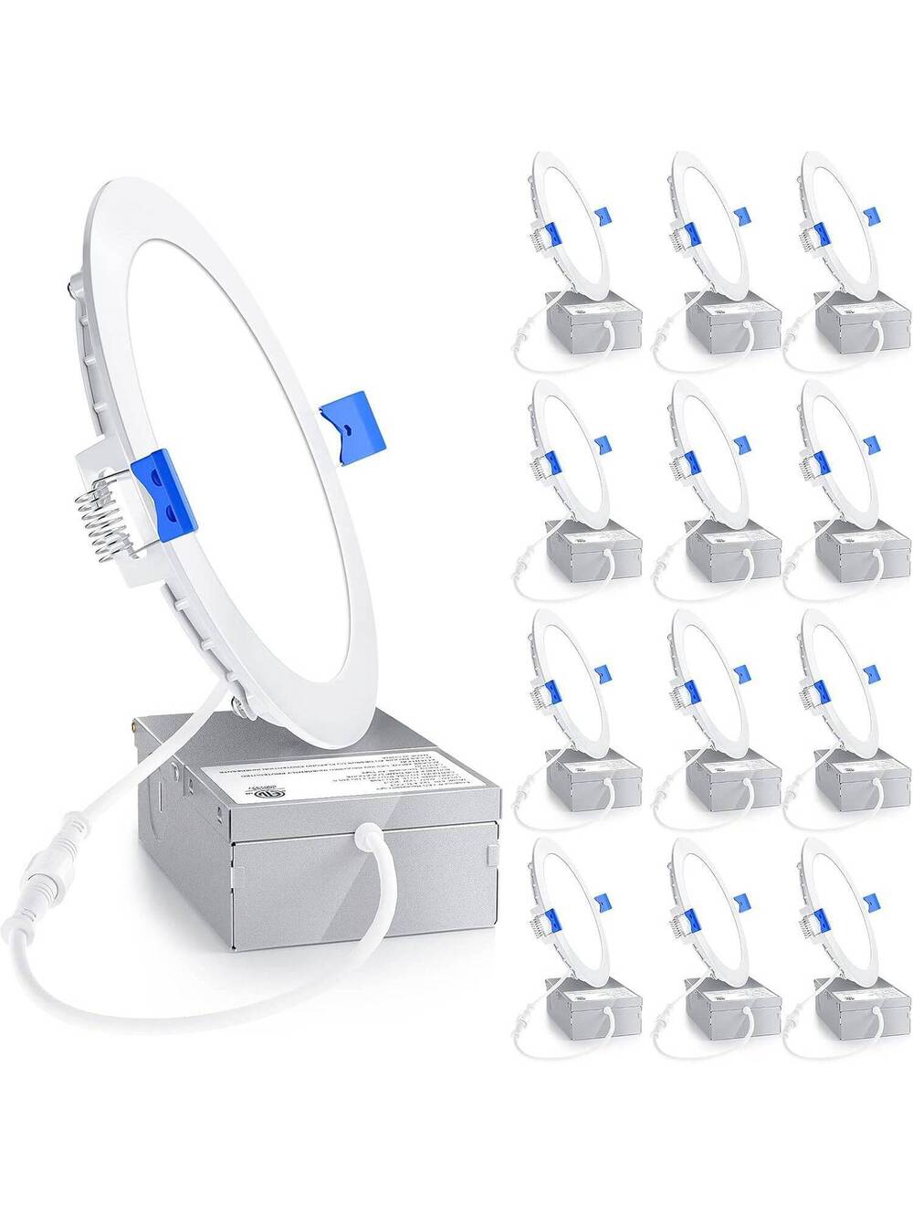 6 Inch LED Recessed Lights - 12 Pack, 5000K, Dimmable